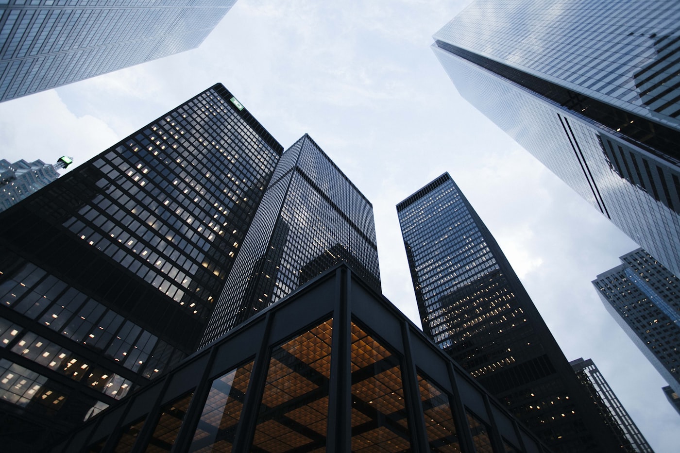 Modern commercial skyscrapers representing large-scale BIM projects