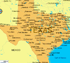 Map of Texas showing cities we serve for 3D rendering